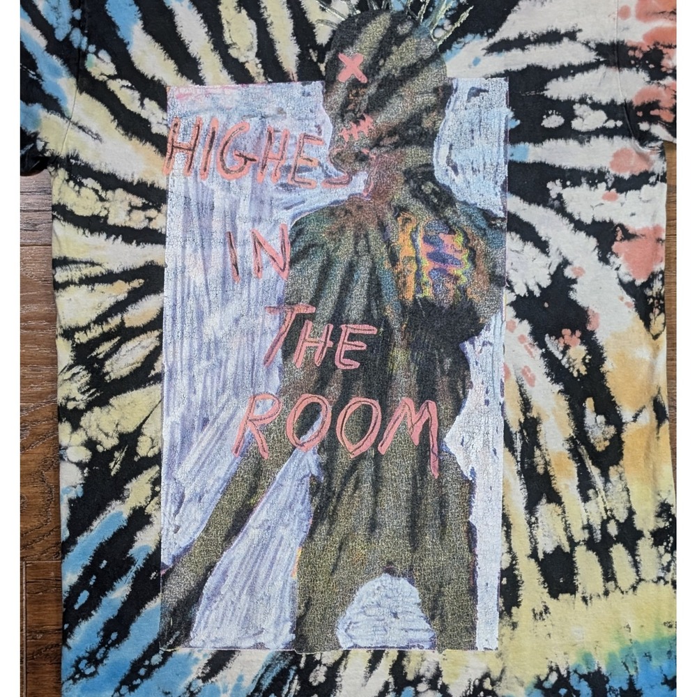 Travis Scott Cactus Jack Mens Tie Dye Highest In The Room T-Shirt Medium (19x27) - Picture 8 of 8